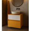 Leroy Merlin Mobile da bagno sospeso sotto lavabo Niwa 2 cassetti L 59.5 x H 50 x P 45.5 cm senape e bianco cannettato