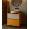Leroy Merlin Mobile da bagno sospeso sotto lavabo Niwa 2 cassetti L 59.5 x H 50 x P 45.5 cm senape opaco cannettato