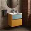 Leroy Merlin Mobile da bagno sospeso sotto lavabo Niwa 2 cassetti L 59.5 x H 50 x P 45.5 cm senape e verde cannettato