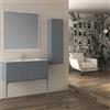 BADEN HAUS Mobile bagno da terra con lavabo Domino L 100 x H 43 x P 46 cm blu avio cannettato, 2 cassetti per vasca centrale