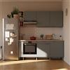 DELINIA Cucina in kit DELINIA Eleki grigio 4 basi e 4 pensili L 200 cm
