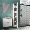 SENSEA Mobile bagno sospeso con lavabo L 60 x H 55 x P 45 cm bianco opaco 2 cassetti per vasca centrale Jnka