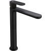 HUBER Rubinetto per lavabo getto laminare cristallino Plano nero opaco HUBER H 24.6 cm