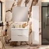 SENSEA Mobile bagno sospeso con lavabo L 80 x H 55 x P 45 cm bianco opaco 2 cassetti per vasca centrale Jnka
