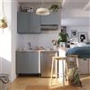 DELINIA Cucina in kit DELINIA Eleki grigio 1 base e 2 pensili L 140 cm