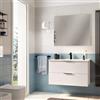 SENSEA Mobile bagno sospeso con lavabo L 90 x H 55 x P 45 cm bianco opaco 2 cassetti per vasca centrale Jnka