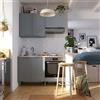 DELINIA Cucina in kit DELINIA Eleki grigio 2 basi e 2 pensili L 140 cm
