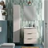 SENSEA Mobile bagno sospeso con lavabo L 60 x H 72 x P 45 cm larice bianco 3 cassetti per vasca centrale Jnka