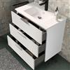 SENSEA Mobile bagno sospeso con lavabo L 80 x H 72 x P 45 cm bianco opaco 3 cassetti per vasca centrale Jnka