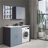 Leroy Merlin Mobile lavanderia con lavabo incluso Desi 2 ante in truciolare laccato indaco e grigio ombra P 70 x L 66 x H 90 cm