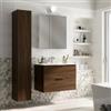 SENSEA Mobile bagno sospeso con lavabo L 80 x H 72 x P 45 cm larice bianco 3 cassetti per vasca centrale Jnka