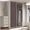 Optimum Kit anta scorrevole con binario OPTIMUM 2 ante marrone e specchio argento L 180 x H 270 cm