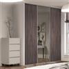 Optimum Kit anta scorrevole con binario OPTIMUM 3 ante marrone e specchio argento L 270 x H 270 cm