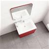 Leroy Merlin Mobile da bagno sospeso sotto lavabo L 59.5 x H 60 x P 45.5 cm rosso opaco, 2 cassetti Fusion