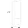 BADEN HAUS Colonna per mobile bagno Modula BADEN HAUS 1 cassetto 1 anta P 38 x L 35 x H 150 cm blu petrolio