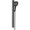 AQUASANIT Doccetta con flessibile doccia e barra di scorrimento AQUASANIT Atlas metalgun in inox nero 3 getti