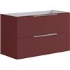 Leroy Merlin Cassettone bagno Brera 2 cassetti P 45.5 x L 99.5 x H 60 cm laccato opaco rosso jaipur