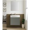 Leroy Merlin Mobile bagno sospeso con lavabo e specchio e illuminazione L 50 x H 58 x P 40 cm laccato opaco grigio carbone cannettato, 1 anta per vasca centrale Mini50s
