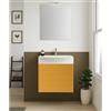 Leroy Merlin Mobile bagno sospeso con lavabo e specchio e illuminazione Mini50s L 50 x H 58 x P 40 cm laccato opaco senape cannettato 1 anta per vasca centrale