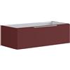 Leroy Merlin Mobile da bagno sospeso sotto lavabo L 99.5 x H 30 x P 45.5 cm rosso opaco, 1 cassetto Brera