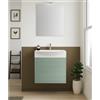 Leroy Merlin Mobile bagno sospeso con lavabo e specchio e illuminazione Mini50s L 50 x H 58 x P 40 cm laccato opaco verde timo cannettato 1 anta per vasca centrale