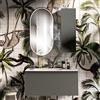 Leroy Merlin Mobile bagno sospeso con lavabo L 80 x H 40 cm grigio carbone 1 cassetto per vasca centrale Pixel