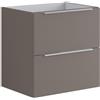 Leroy Merlin Mobile da bagno sospeso sotto lavabo L 59.5 x H 60 x P 45.5 cm grigio opaco, 2 cassetti Brera