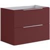 Leroy Merlin Mobile da bagno sospeso sotto lavabo L 79.5 x H 60 x P 45.5 cm rosso opaco, 2 cassetti Brera