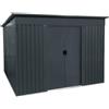 NATERIAL Casetta da giardino in acciaio antracite 2.5 x 2.5 m, superficie esterna 7.13 m² e spessore parete 0.3 mm, senza pavimento porta scorrevole, NATERIAL Sangay