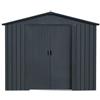 NATERIAL Casetta da giardino in acciaio antracite 2.5 x 3 m, superficie esterna 6.58 m² e spessore parete 0.3 mm, senza pavimento porta scorrevole, NATERIAL Vesuvia