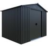 NATERIAL Casetta da giardino in acciaio antracite 1.8 x 2.3 m, superficie esterna 4.16 m² e spessore parete 3 mm, senza pavimento porta scorrevole, NATERIAL Hekla