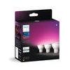 Philips Hue Set da 3 lampadine LED GU10 faretto trasparente, CCT da bianco caldo a bianco freddo, 4.2W = 400 LM (equiv 4.2 W) dimmerabile, 50° PHILIPS HUE