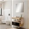 Leroy Merlin Mobile da bagno sospeso Star L 80.3 x H 30 x P 46 cm rovere oak, 1 cassetto illuminato a LED con frontale nero e vetro fumé
