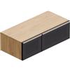 Leroy Merlin Mobile da bagno sospeso Star con top integrato L 100.3 x H 30 x P 46 cm rovere oak, 2 cassetti a destra con frontale in vetro Dark Grey