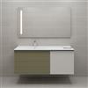 Leroy Merlin Mobile bagno sospeso con lavabo L 120 x H 40 cm verde salvia/grigio pastello, 1 anta 1 cassetto per vasca a sinistra Pixel