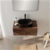 Leroy Merlin Mobile da bagno sospeso Step Rigato con top L 80.3 x H 30 x P 46 cm noce walnut, 1 cassetto ,lavabo non incluso