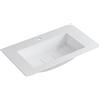 Leroy Merlin Lavabo a incasso rettangolare vasca centrale L 90.5 x H 15 x P 46 cm in resina bianco lucido