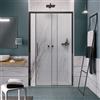 Leroy Merlin Porta doccia L 97-101 cm x H 196.5 cm per nicchia in vetro trasparente SP. 6 mm, profilo nero, serie Record