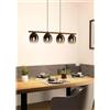 EGLO Lampadario Moderno Filago nero paralume grigio e nero e trasparente 4x E27 EGLO