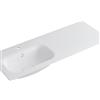 Leroy Merlin Lavabo a incasso rettangolare vasca a sinistra L 120.5 x H 15 x P 46 cm in resina bianco lucido