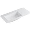 Leroy Merlin Lavabo a incasso rettangolare vasca a sinistra L 100.5 x H 15 x P 46 cm in resina bianco opaco