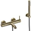SANYCCES Rubinetto per vasca getto laminare cristallino Loop per muro oro spazzolato SANYCCES