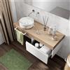 Leroy Merlin Mobile da bagno sospeso Step Rigato con top L 60.3 x H 30 x P 46 cm bianco, 1 cassetto con chiusura ammortizzata