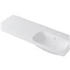 Leroy Merlin Lavabo a incasso rettangolare vasca a destra L 120.5 x H 15 x P 46 cm in resina bianco lucido