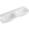 Leroy Merlin Lavabo a incasso rettangolare doppia vasca L 120.5 x H 15 x P 46 cm in resina bianco lucido