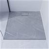 SENSEA Piatto doccia NEO V2 SENSEA in composito minerale di resina gelificata grigio L 100 x L 100 x H 2.7 cm opaco effetto marmo