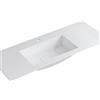 Leroy Merlin Lavabo a incasso rettangolare vasca centrale L 120.5 x H 15 x P 46 cm in resina bianco opaco