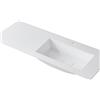 Leroy Merlin Lavabo a incasso rettangolare vasca a destra L 120.5 x H 15 x P 46 cm in resina bianco opaco