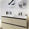 SENSEA Lavabo a incasso rettangolare doppia vasca Icone L 49.0 x H 14.3 x P 121.0 cm in composito minerale di resina gelificata bianco lucido