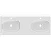 SENSEA Lavabo a incasso rettangolare doppia vasca Modern L 46.0 x H 14.3 x P 121.0 cm in composito minerale di resina gelificata bianco opaco